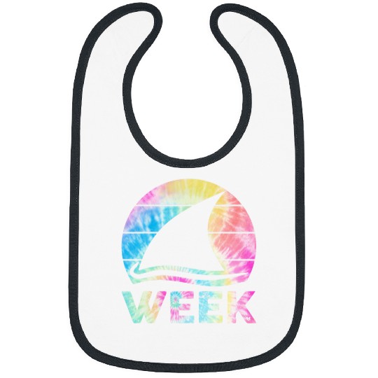 2024 Week Retro Shark Fin Lover Sea Ocean Animal Summer Trip 3 Bibs