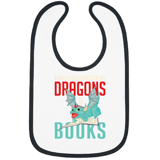 Reading Book Nerd Easily Distracted By Dragons And Books Bibs