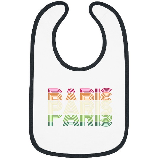 Cool Retro Paris France Illustration Fashion Graphic Design Bibs