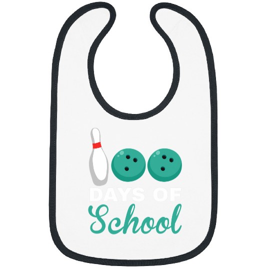 100 Days of School Bowling Funny Sports lovers Tees Bibs