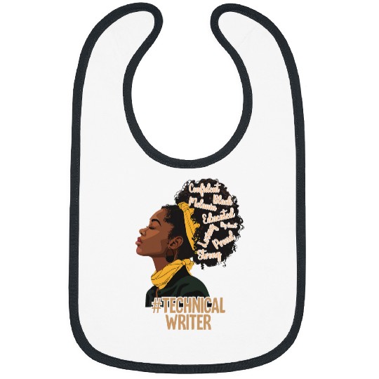 Technical Writer Afro African American Black History Bibs