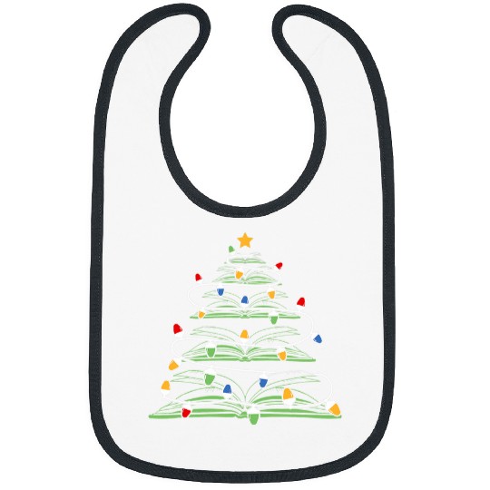Reading Book Lovers Christmas Tree Light Women Girls Bibs