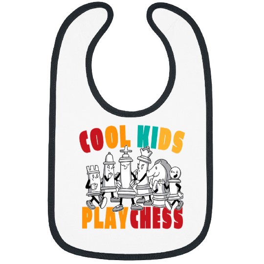 Funny Kids Retro Chess Club Player Lover Girls Boys Chess Bibs