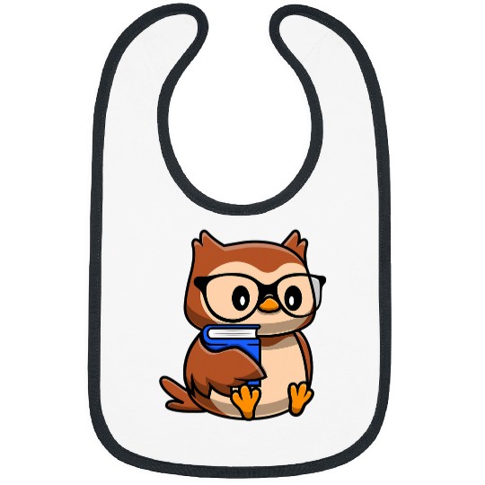 Cute Owl Book Lover Library Smart Bookworm Kawaii Reading Bibs