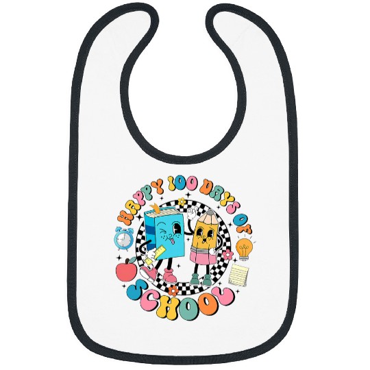 100 Days of School Reading Book Teacher Boys Girls 100th Day Bibs