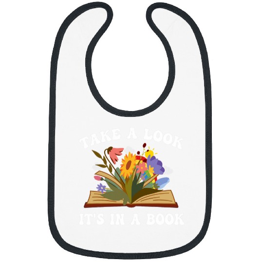 cute woman book lovers wildflowers reading Bibs