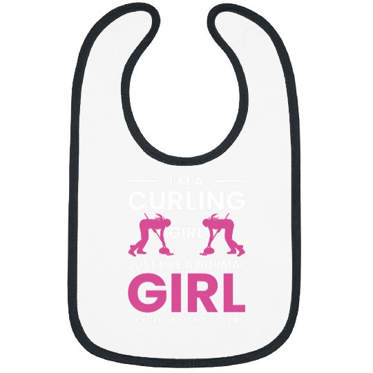 Im A Curling Girl Curler Ice Curl Stone Bibs