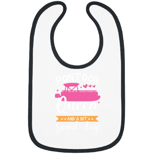 Pontoon Queen Pontooning Pontoon Boat Life Flatboat For Girl 13 Bibs
