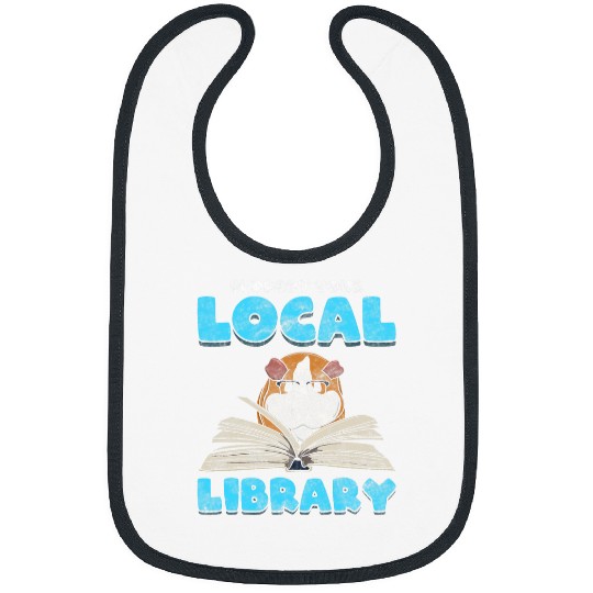 Support Your Local Library Guinea Pig Book Reader Bibs