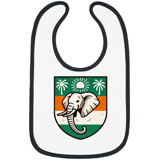 Ivory Coast Ivorian Elephant Flag Wear Bibs