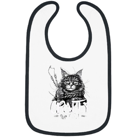 Crafty Cat Graphic Maine Coon with Rope Design Bibs