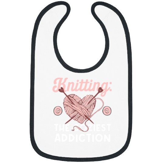 Funny Knitting Crochet Loving Yarn Meme Themed Humor Bibs