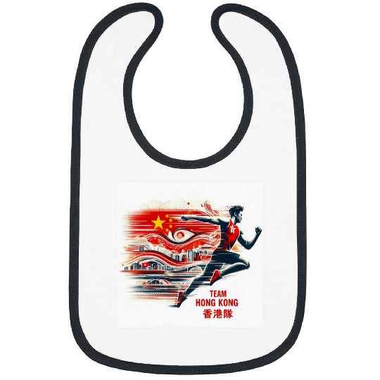GO TEAM HONG KONG GO Bauhinia Hong Kong Flag Running 1 Bibs