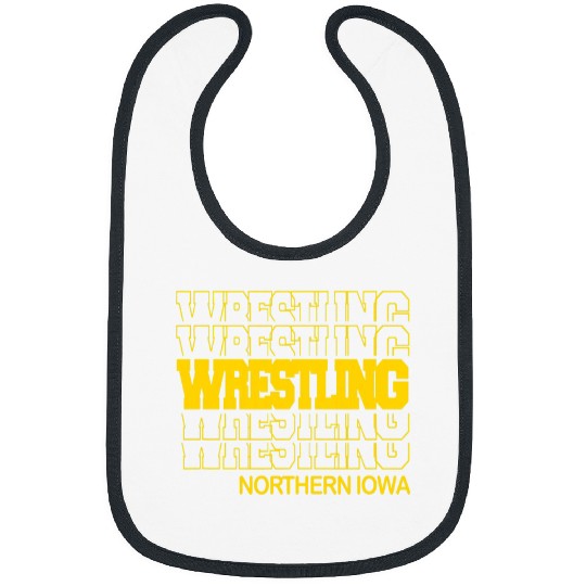 Wrestling Northern Iowa in Modern Stacked Lettering Bibs