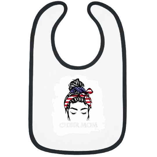 Cheer Mom USA Flag 1 Bibs