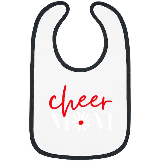 Cheer Mom Red Cheerleading Floral Bibs