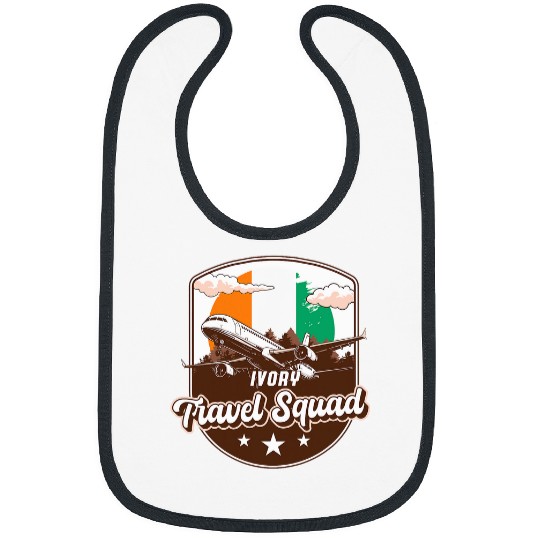 Ivory Travel Squad Adventure Airplane Travel Ivory Coast Bibs