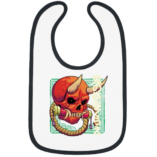 Japanese Demon Art Face Skull Devil Aesthetic Yakuza Manga 1 Bibs