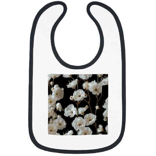 Babys Breath Flower Pattern Graphic 2 Bibs
