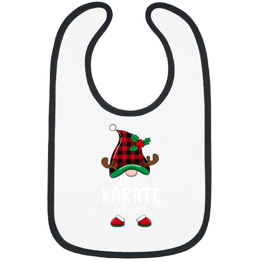 The karate Gnome Matching Family Christmas Pajama Buffalo Bibs