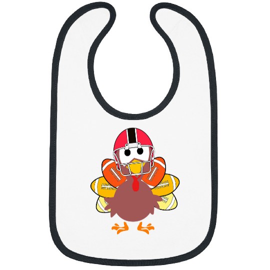 Thanksgiving American Football Gobble Turkey Helmet Rugby 1 Bibs