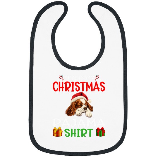 Cute Cavalier King Charles Spaniel Dog This is my Christmas Bibs