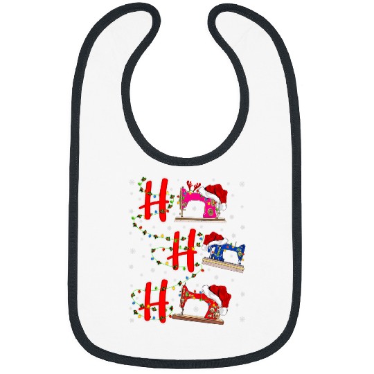Funny xmasss Lighting Santa Ho Ho Ho Sewing Machine Christmas Bibs