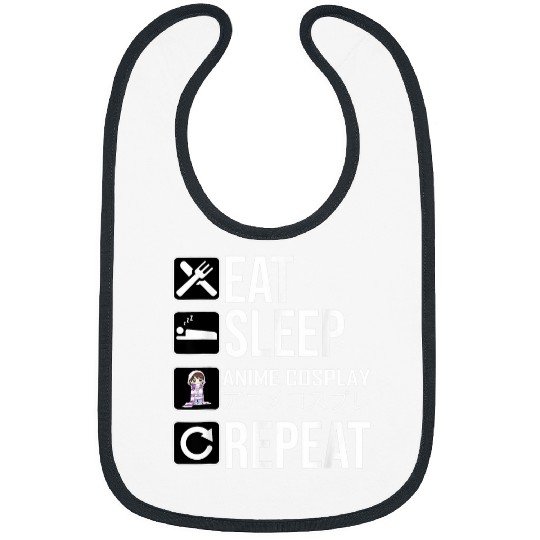 Eat Sleep Anime Repeat, Animegao Kigurumi Anime Girl Cosplay Bibs