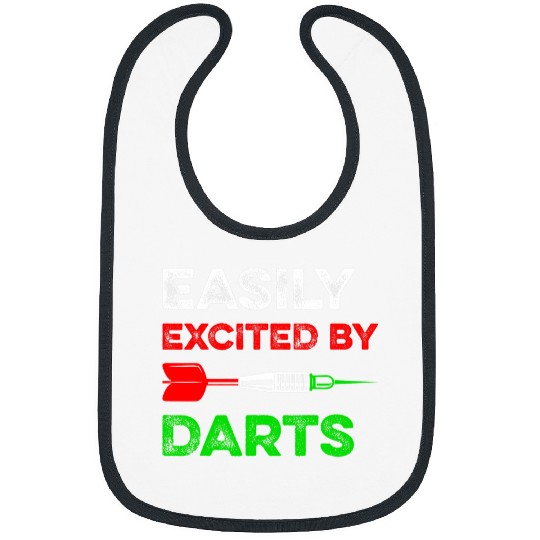 Easily Excited By Darts Funny Dart Team Player Dart League Bibs