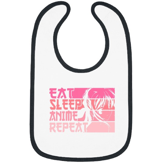Eat Sleep Anime Repeat Manga Japan Saying Cosplay KPop Bibs