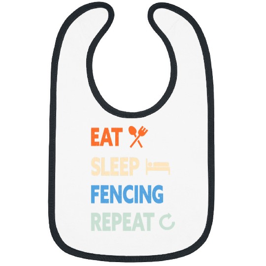 Eat Sleep Fencing Repeat Bibs