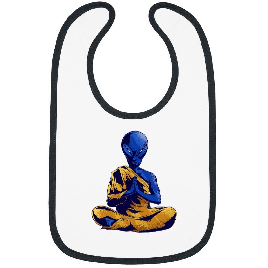 Buddha Alien Hippie Yoga Meditation Zen Namaste UFO SciFi Bibs