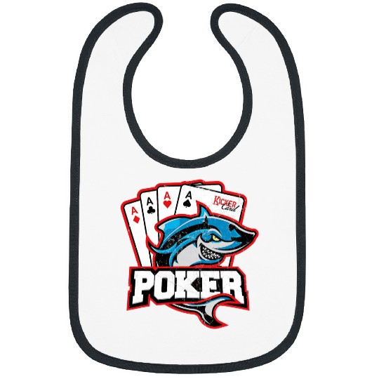 Pokers Shark Card Player Gift Bibs