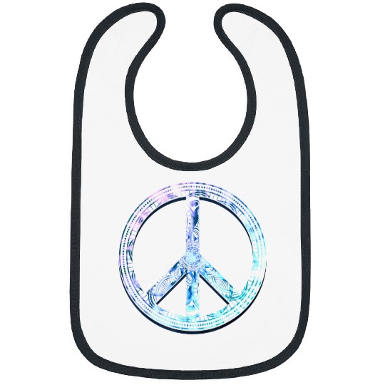 Mandala Peace Sign Boho Yoga Meditation Ornate Hippie Bibs