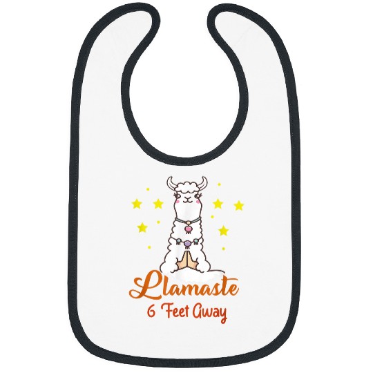 Funny Llamastay 6 Feet Away Llama Namaste Yoga 1 Bibs