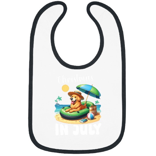 GOLDEN RETRIEVER Inflatable Boat Merry Christmas in July Day Bibs