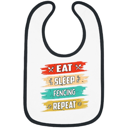 Eat Sleep Fencing Repeat Fencing Fencer 5 Bibs