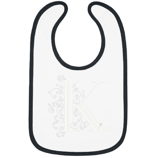 Ornate Vine Monogram K Refined Style Bibs