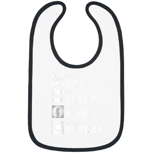 Eat Sleep Anime Repeat Japanese Manga Lover Cosplay Gift Bibs