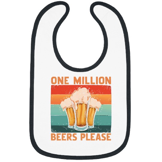 One Million Beers Please vintagess Drinking Team Alcohol Lover Bibs