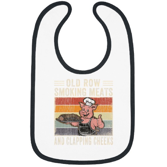 Old Row Smokin Meats And Clapping Cheeks Funny BBQ Grilling Bibs