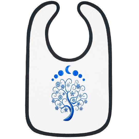Phases Moon Blue Tree of Life Zen Mystical Yoga Meditation Bibs