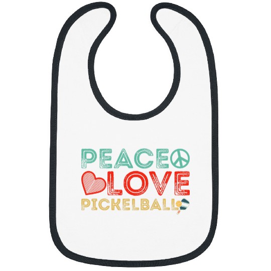 Peace Love Pickleball Funny Paddle Ball Game Lover Humor Bibs