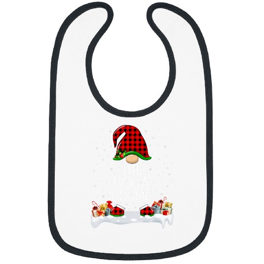 Matching Red buffalo plaidss The Yoga Gnome Christmas Bibs