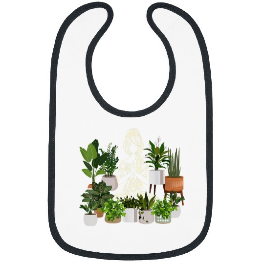 Plants And Meditation Mandala Silhouette Yoga Plant Lover Bibs
