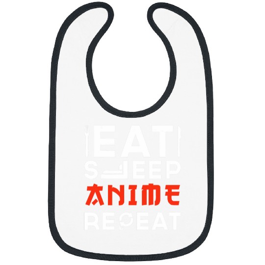Eat Sleep Anime Repeat Kawaii Otaku Manga Anime Bibs