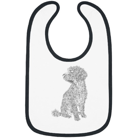 Poodle Dog Drawing Abstract Animal Pet Art Graphic Poodle Bibs