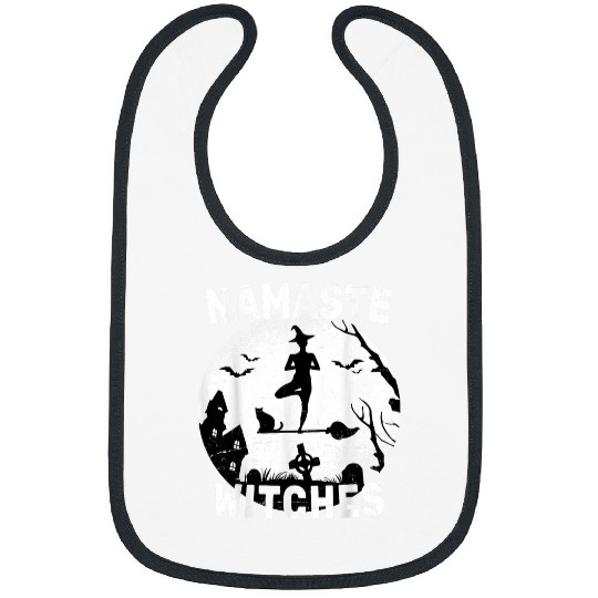 Funny Yoga Namaste Witches Halloween Meditation Buddha Bibs