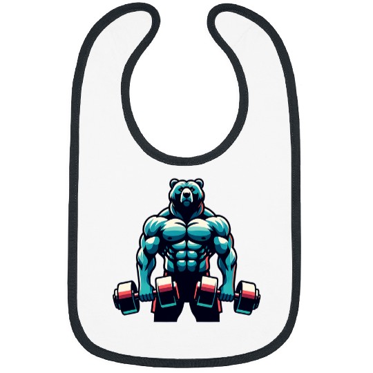 Bear Powerlifting Weightlifting Gym Workout 2 Bibs