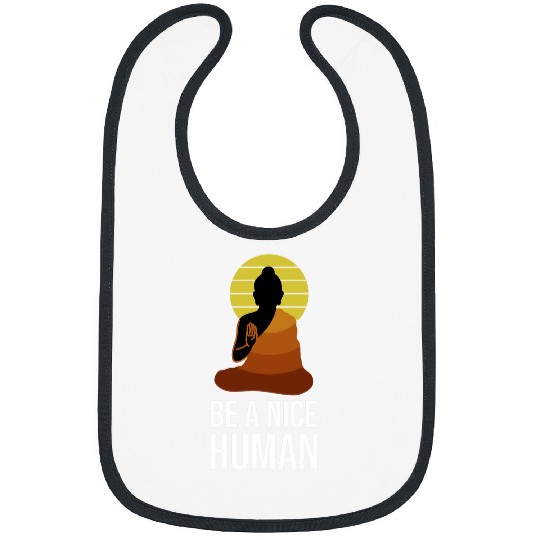 Be A Nice Human Retro Spiritual Yoga Workout Zen Meditation Bibs